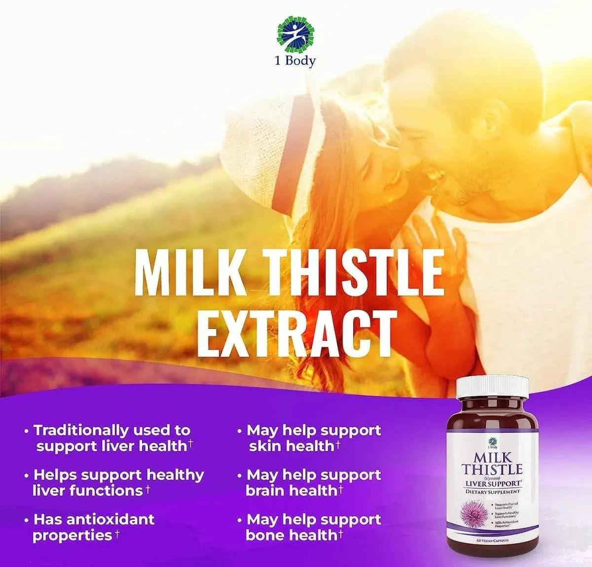 1 BODY - 1 Body Liver Support Supplement Milk Thistle 60 Capsulas - The Red Vitamin MX - Suplementos Alimenticios - {{ shop.shopifyCountryName }}