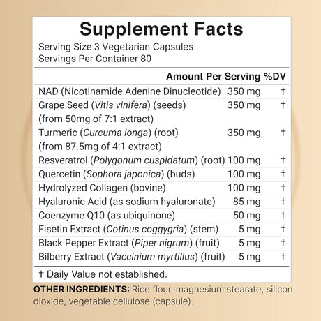 NATUREBELL - Naturebell NAD+ Resveratrol Plus Hyaluronic Acid 240 Capsulas - The Red Vitamin MX - Suplementos Alimenticios - {{ shop.shopifyCountryName }}