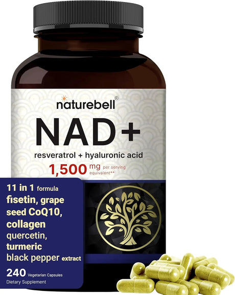 NATUREBELL - Naturebell NAD+ Resveratrol Plus Hyaluronic Acid 240 Capsulas - The Red Vitamin MX - Suplementos Alimenticios - {{ shop.shopifyCountryName }}