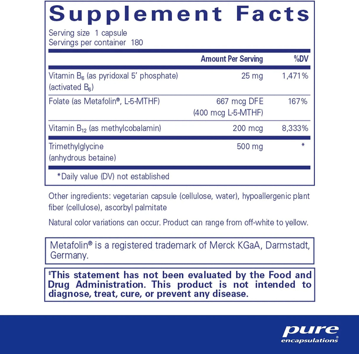 PURE ENCAPSULATIONS - Pure Encapsulations Homocysteine Factors 180 Capsulas - The Red Vitamin MX - Suplementos Alimenticios - {{ shop.shopifyCountryName }}