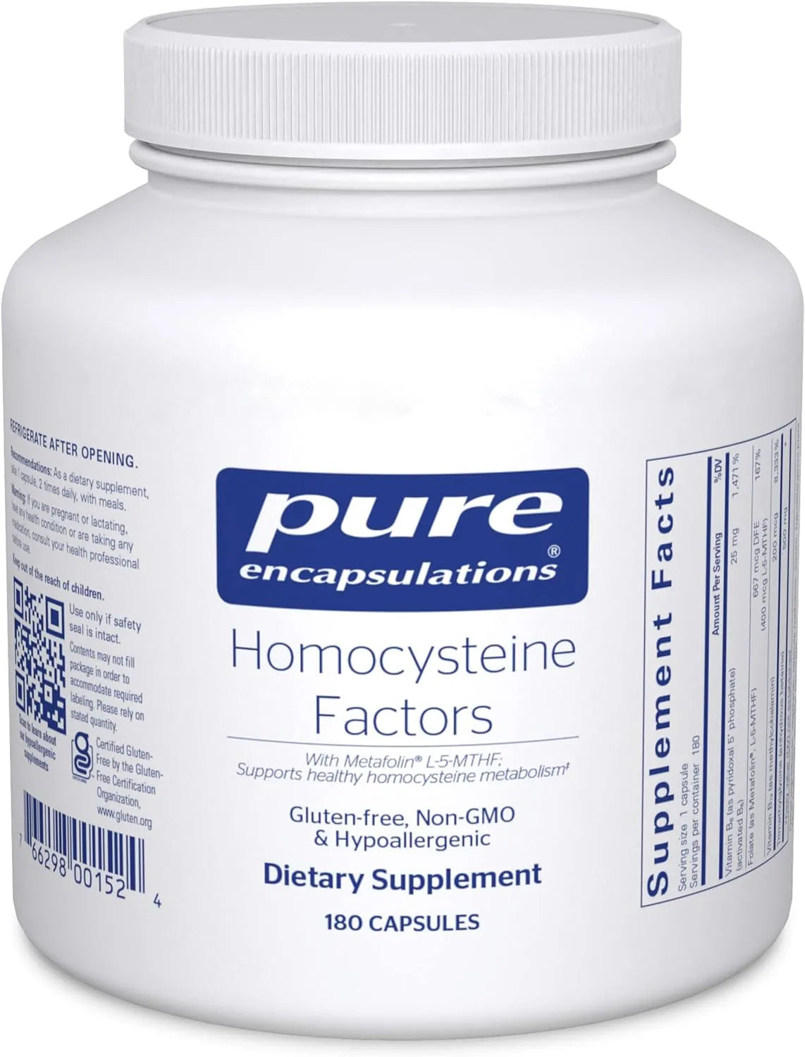 PURE ENCAPSULATIONS - Pure Encapsulations Homocysteine Factors 180 Capsulas - The Red Vitamin MX - Suplementos Alimenticios - {{ shop.shopifyCountryName }}