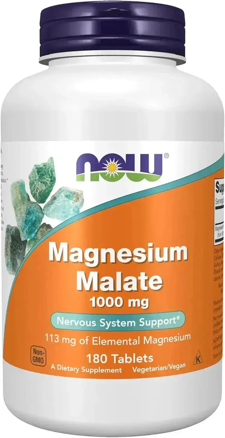 NOW SUPPLEMENTS - NOW Supplements Magnesium Malate 1000Mg. 180 Tabletas - The Red Vitamin MX - Suplementos Alimenticios - {{ shop.shopifyCountryName }}