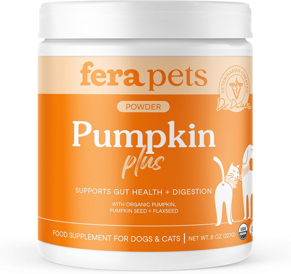 Fera Pet Organics Pumpkin Plus Fiber Supplement for Pets 90 Servicios 227Gr.