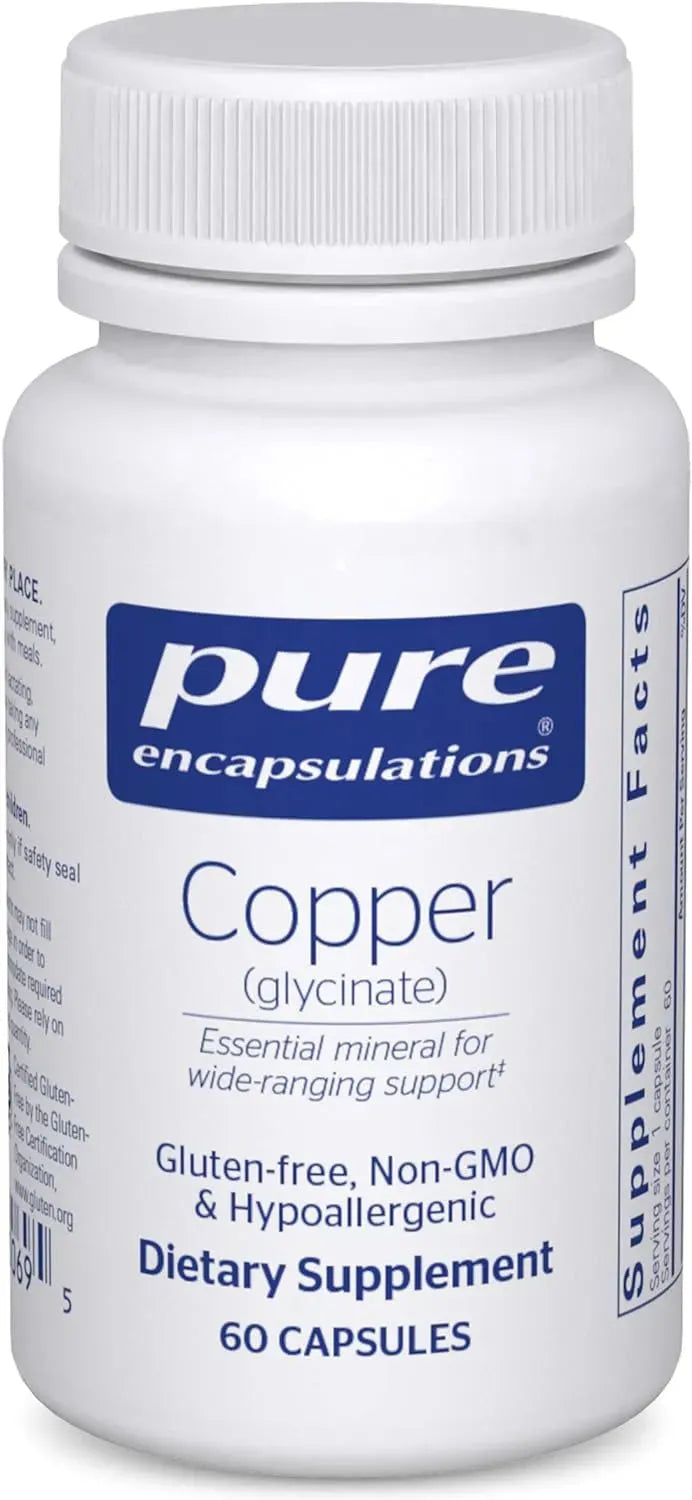 PURE ENCAPSULATIONS - Pure Encapsulations Copper Glycinate 60 Capsulas - The Red Vitamin MX - Suplementos Alimenticios - {{ shop.shopifyCountryName }}