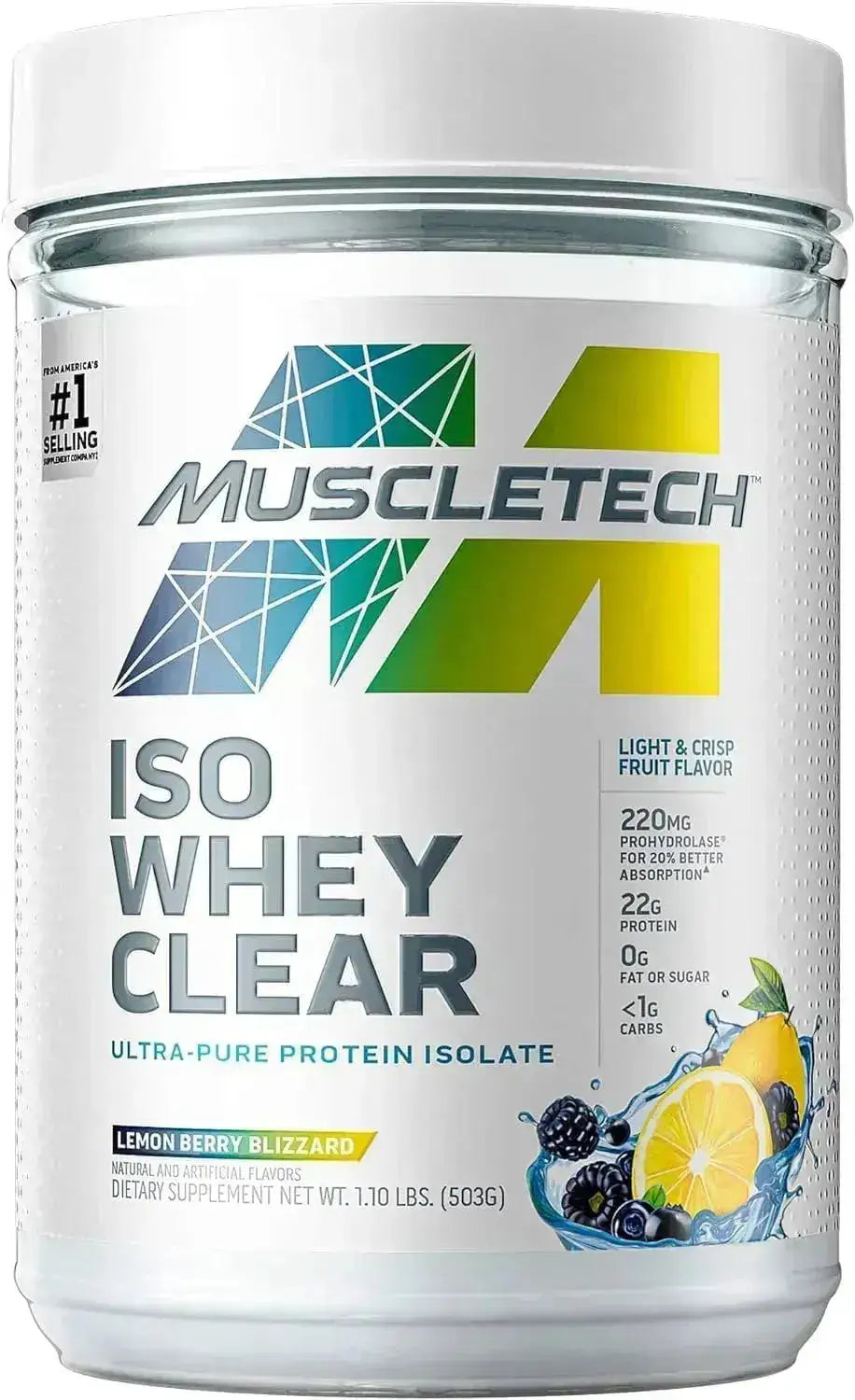 MUSCLETECH - MuscleTech Clear Whey Protein Isolate Lemon Berry Blizzard 503Gr. - The Red Vitamin MX - Suplementos Alimenticios - {{ shop.shopifyCountryName }}