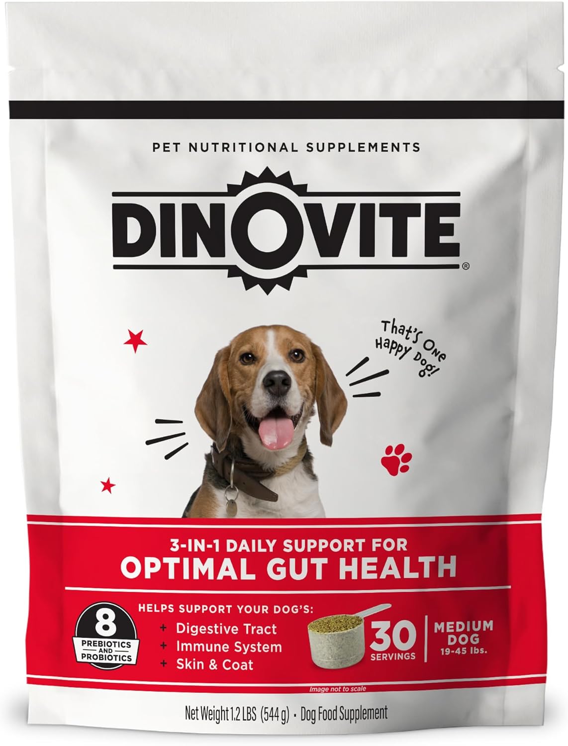 Dinovite 3 in 1 Probiotic for Medium Dogs 30 Servicios 544Gr.
