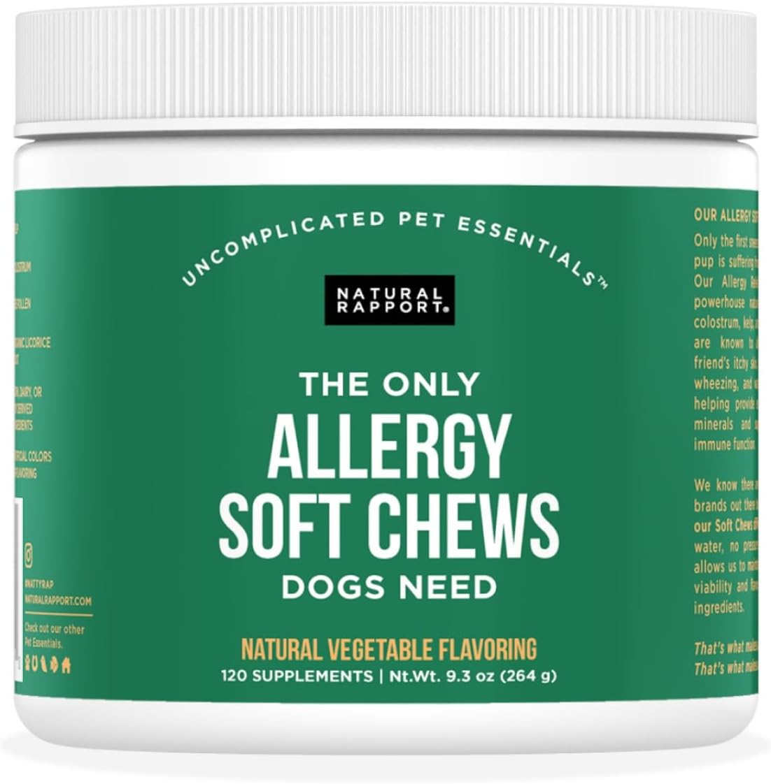 Natural Rapport Dog Allergy Supplement 120 Masticables