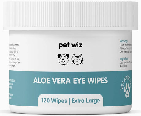 PET WIZ - pet wiz Aloe Vera Eye Wipes for Cleaning Dogs & Cats 120 Toallitas - The Red Vitamin MX - Cuidado De Los Ojos De Los Perros - {{ shop.shopifyCountryName }}