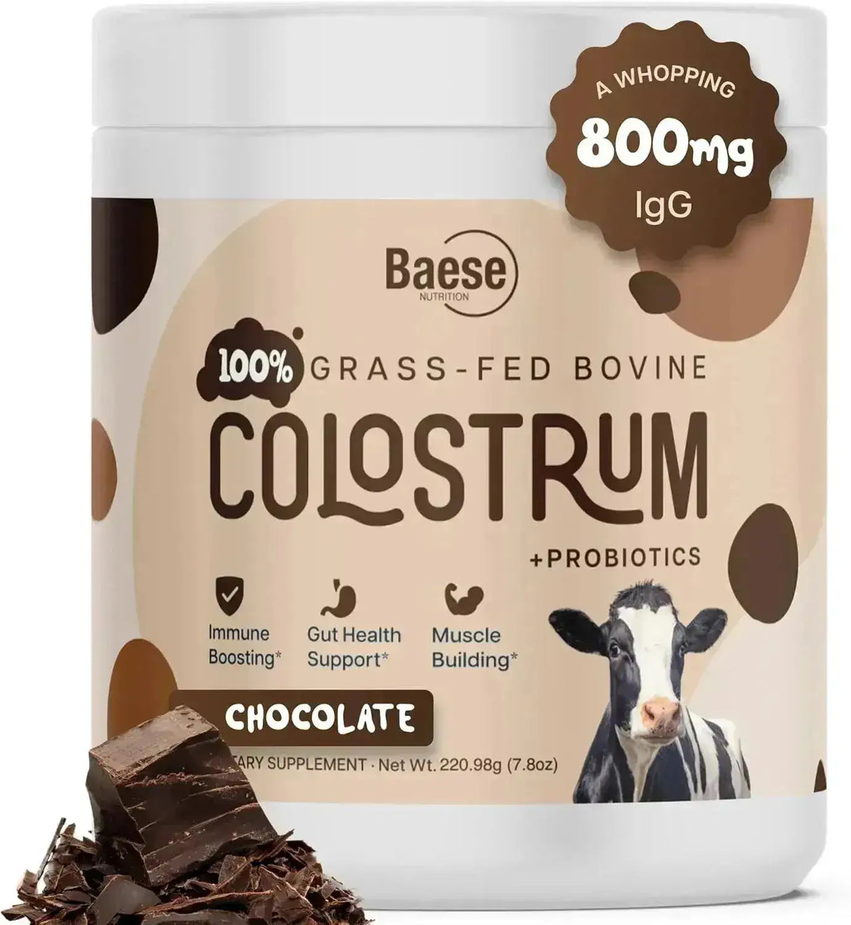 BAESE NUTRITION - Baese Nutrition Bovine Colostrum Powder Chocolate 220Gr. - The Red Vitamin MX - Suplementos Alimenticios - {{ shop.shopifyCountryName }}