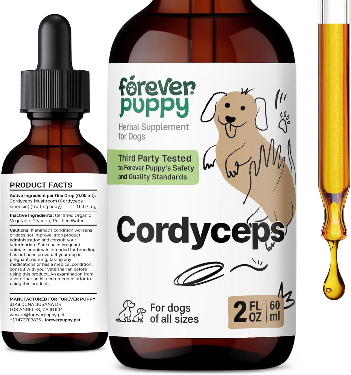 FOREVER PUPPY - Forever Puppy Cordyceps Mushroom Extract for Dogs 2 Fl.Oz. - The Red Vitamin MX - Suplementos Herbales Para Perros - {{ shop.shopifyCountryName }}