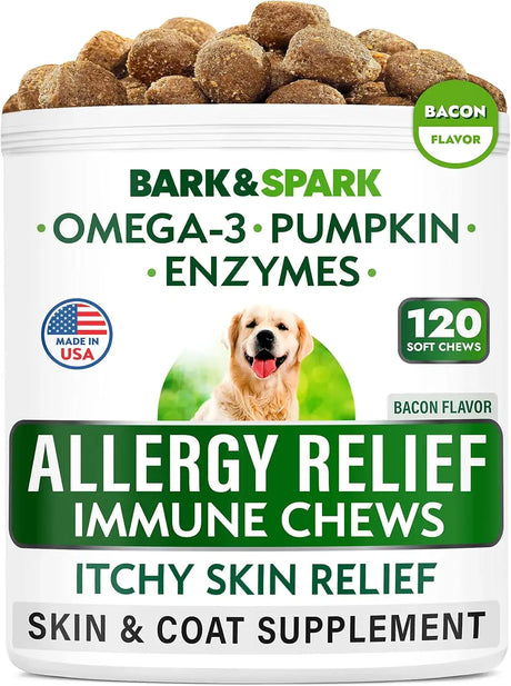 BARK&SPARK - BARK&SPARK Dog Allergy Relief Chews Bacon 120 Masticables - The Red Vitamin MX - Remedios Para La Picazón De Perros - {{ shop.shopifyCountryName }}