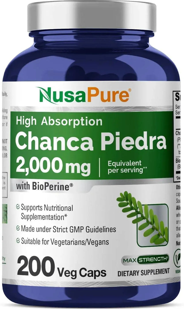 NUSAPURE - NusaPure Chanca Piedra 2000Mg. 200 Capsulas - The Red Vitamin MX - Suplementos Alimenticios - {{ shop.shopifyCountryName }}