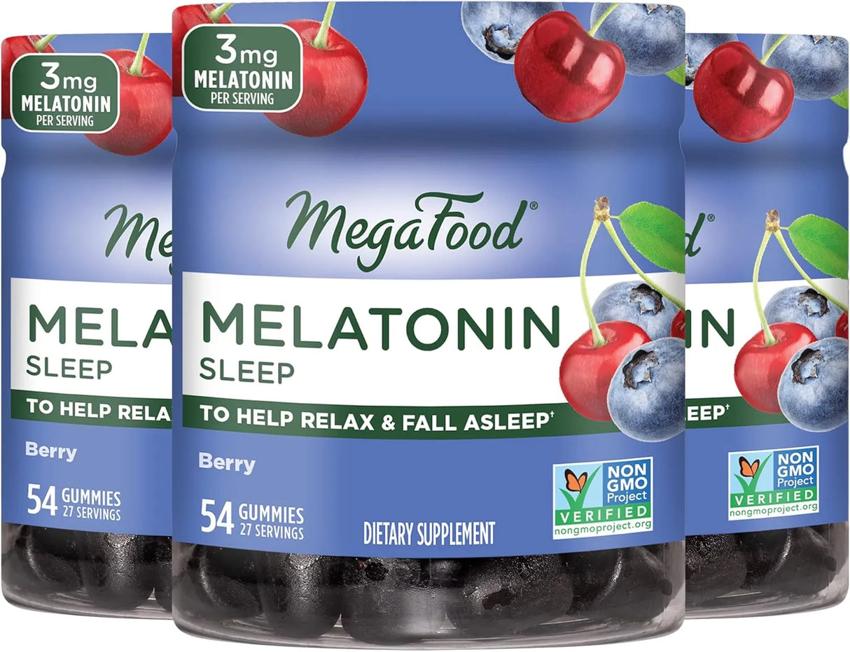 MEGAFOOD - MegaFood Melatonin Gummies 3Mg. Berry Flavor 54 Gomitas 3 Pack - The Red Vitamin MX - Suplementos Alimenticios - {{ shop.shopifyCountryName }}