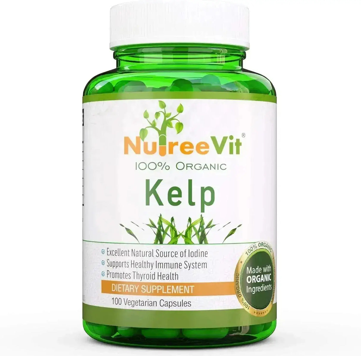 NUTREEVIT - NutreeVit Pure Organic Kelp 500Mg. 100 Capsulas - The Red Vitamin MX - Suplementos Alimenticios - {{ shop.shopifyCountryName }}