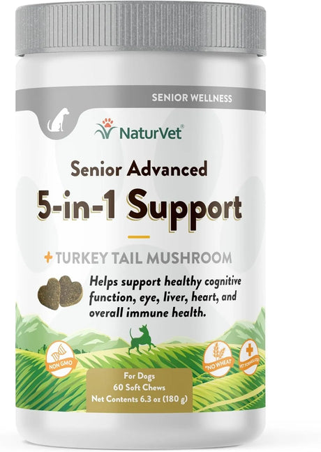 NATURVET - NaturVet Senior Advanced 5-in-1 Support Dog 60 Masticables - The Red Vitamin MX - Multivitamínicos Para Perros - {{ shop.shopifyCountryName }}