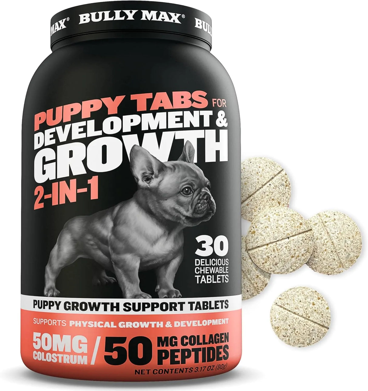 BULLY MAX - Bully Max 2-in-1 Puppy Vitamins 30 Tabletas Masticables - The Red Vitamin MX - Multivitamínicos Para Perros - {{ shop.shopifyCountryName }}