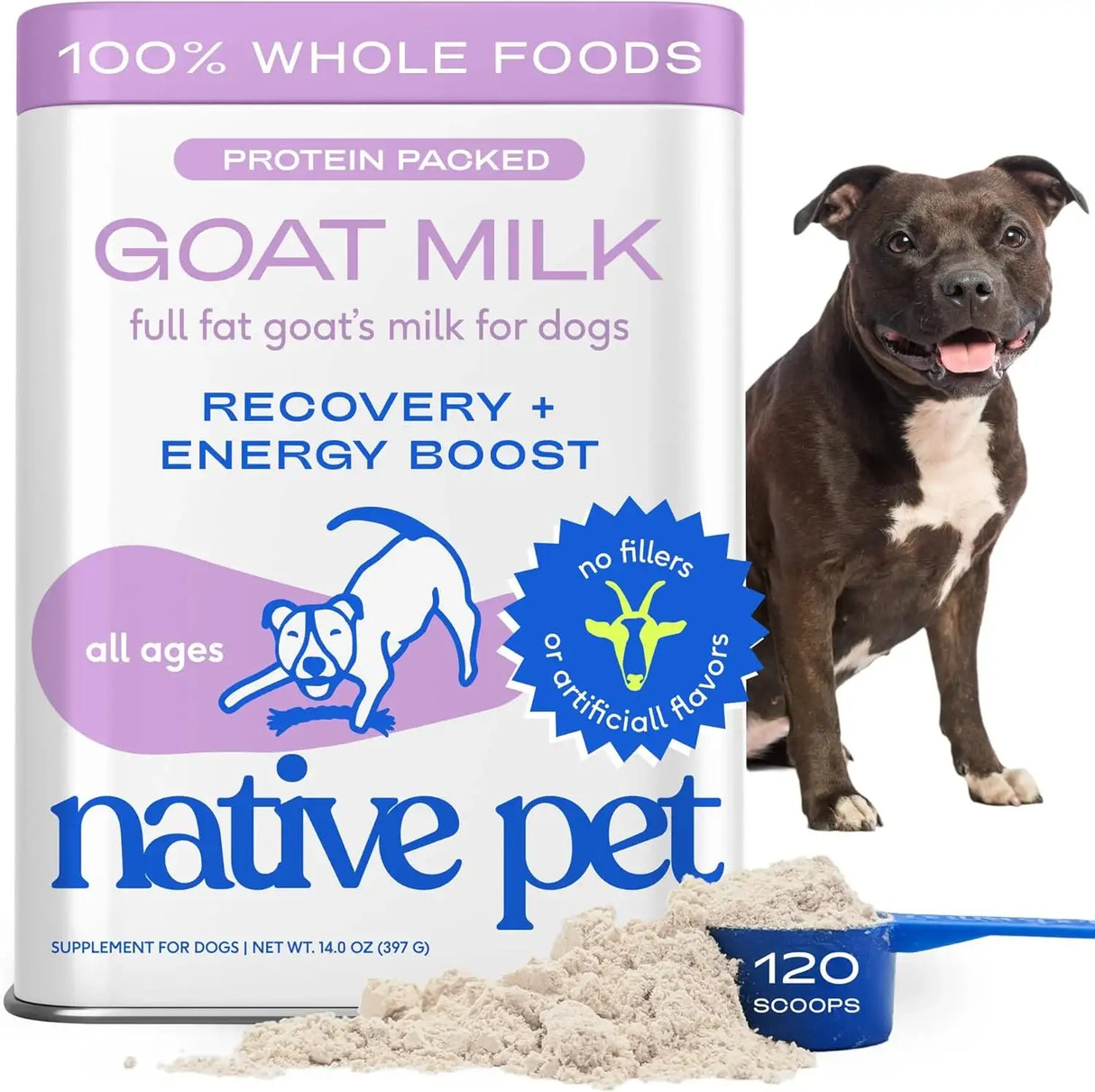 NATIVE PET - Native Pet Goat Milk for Dogs Organic Goat Milk Powder for Dogs and Cats 120 Servicios 397Gr. - The Red Vitamin MX - Sustitutos De Leche Para Perros - {{ shop.shopifyCountryName }}