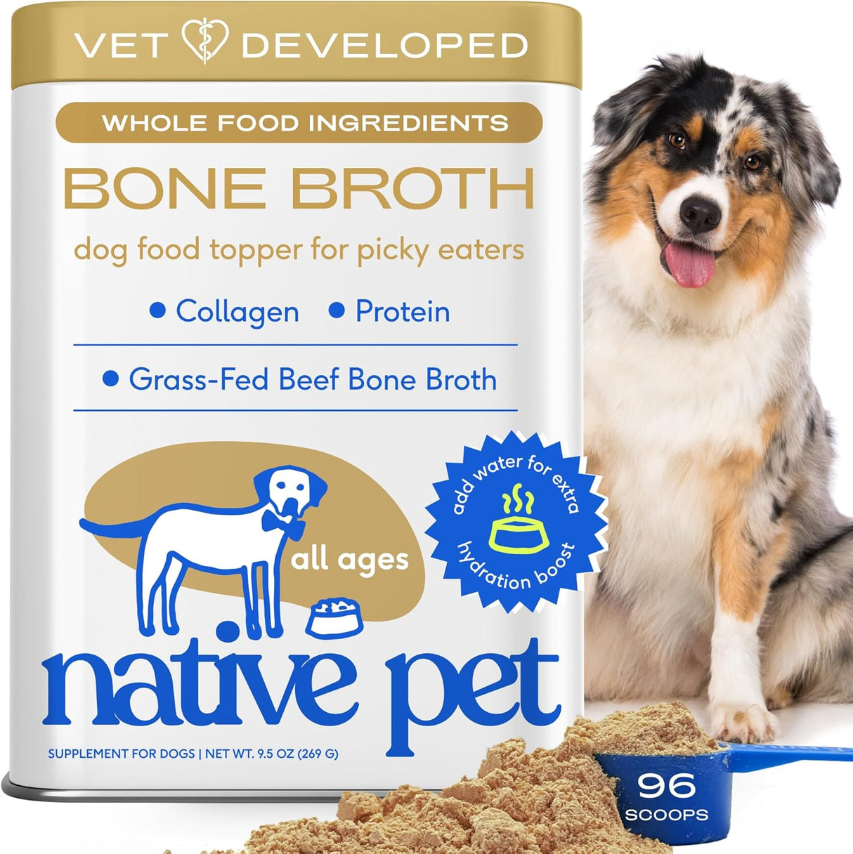 Native Pet Bone Broth for Dogs 96 Servicios 269Gr.