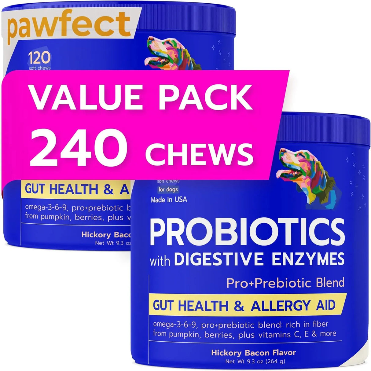 PAWFECT - PAWFECT Pet Probiotics for Dogs & Digestive Enzymes 120 Masticables 2 Pack - The Red Vitamin MX - Probióticos Para Perros - {{ shop.shopifyCountryName }}
