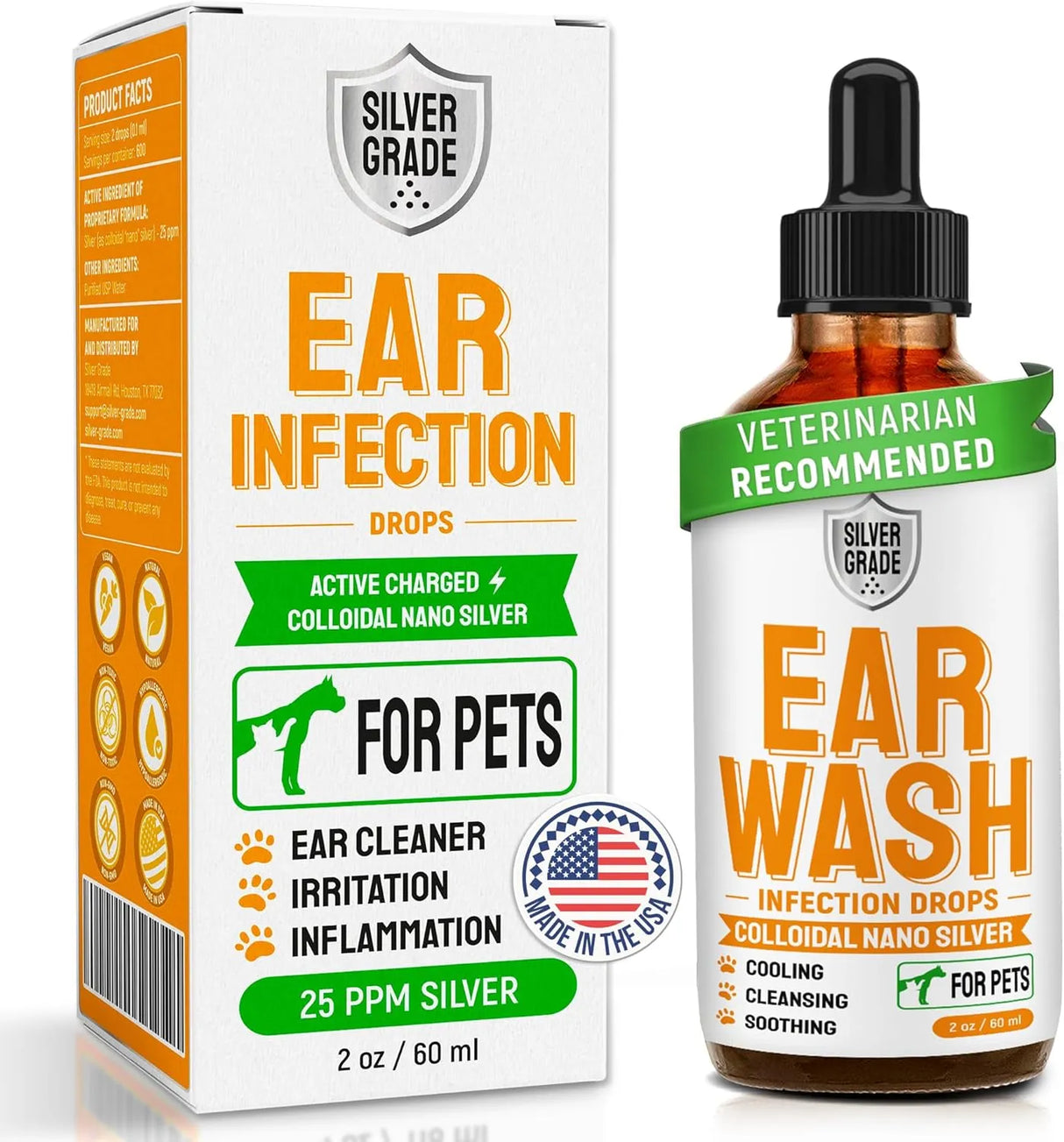 SILVER GRADE - SILVER GRADE Dog Ear Infection Treatment + Silver 2 Fl.Oz. - The Red Vitamin MX - Cuidado Del Oído De Perros - {{ shop.shopifyCountryName }}
