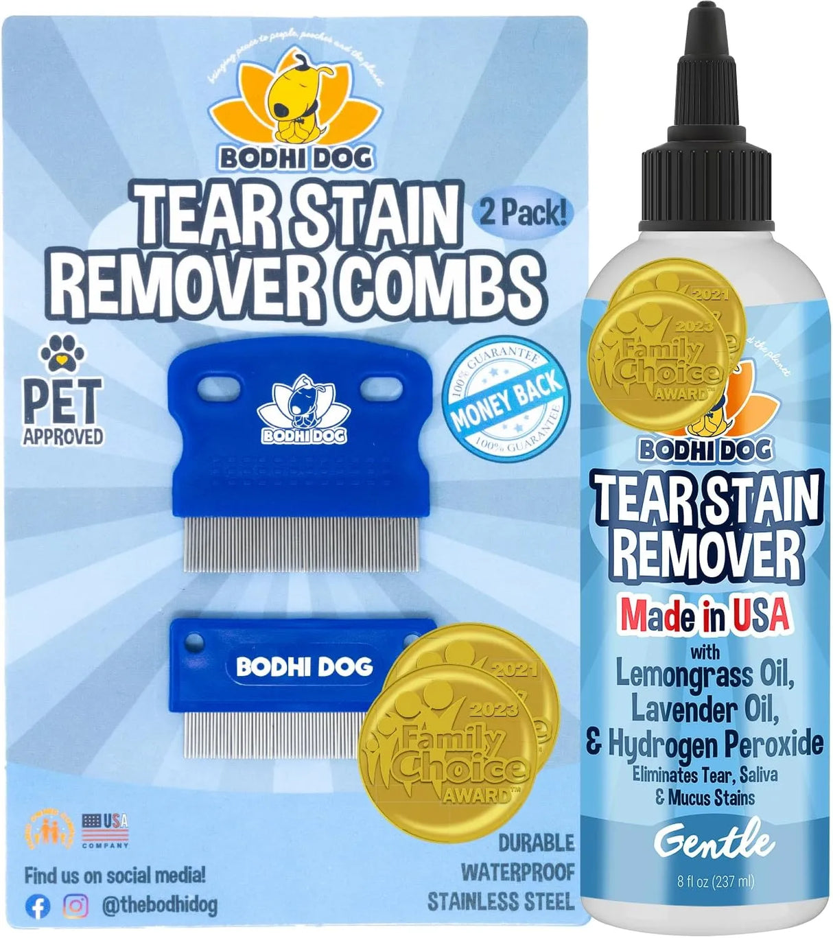 BODHI - Bodhi Dog Tear Stain Remover 8 Fl.Oz. & Tear Stain Remover Combs - The Red Vitamin MX - Cuidado De Los Ojos De Los Perros - {{ shop.shopifyCountryName }}