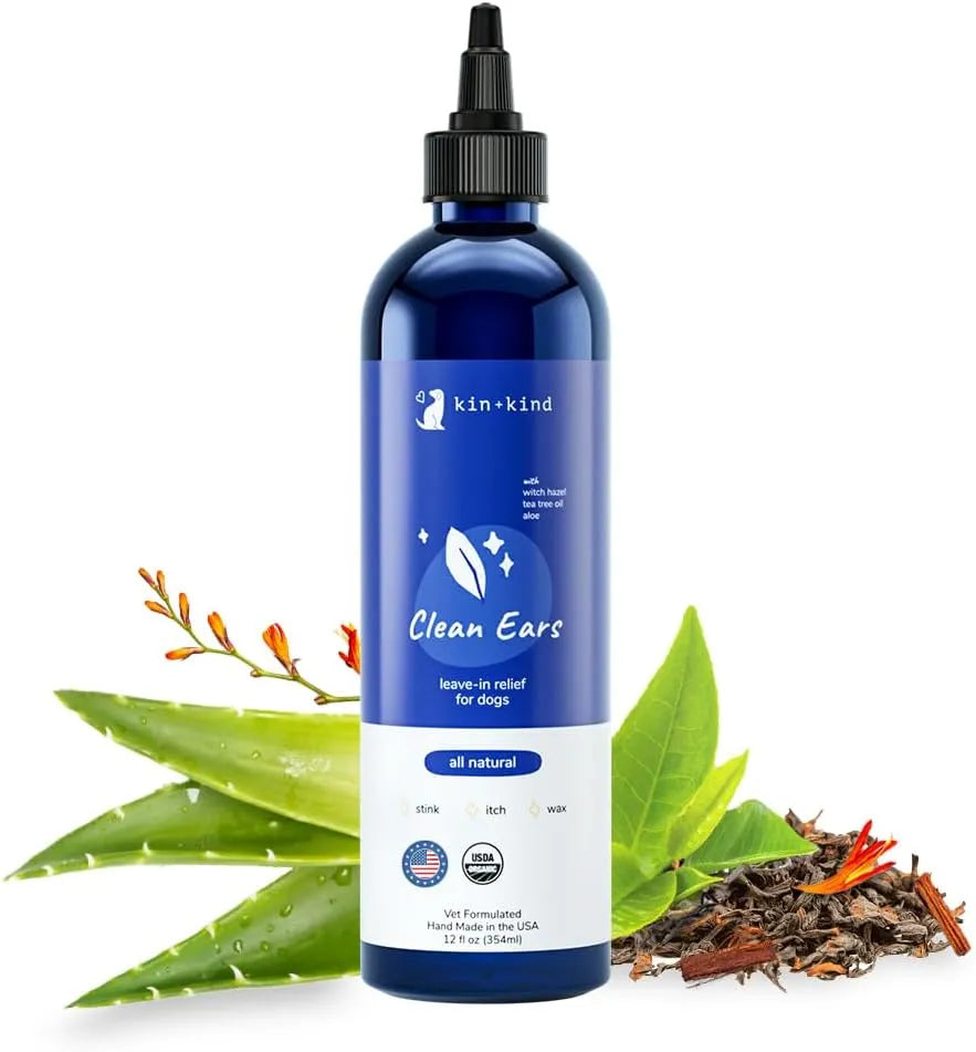 KIN+KIND - kin+kind Organic Ear Cleaner for Dogs 12 Fl.Oz. - The Red Vitamin MX - Cuidado Del Oído De Perros - {{ shop.shopifyCountryName }}