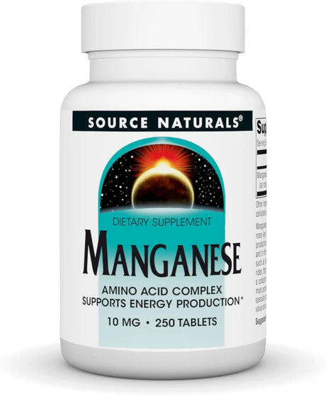 SOURCE NATURALS - Source Naturals Manganese 10Mg. 250 Tabletas - The Red Vitamin MX - Suplementos Alimenticios - {{ shop.shopifyCountryName }}