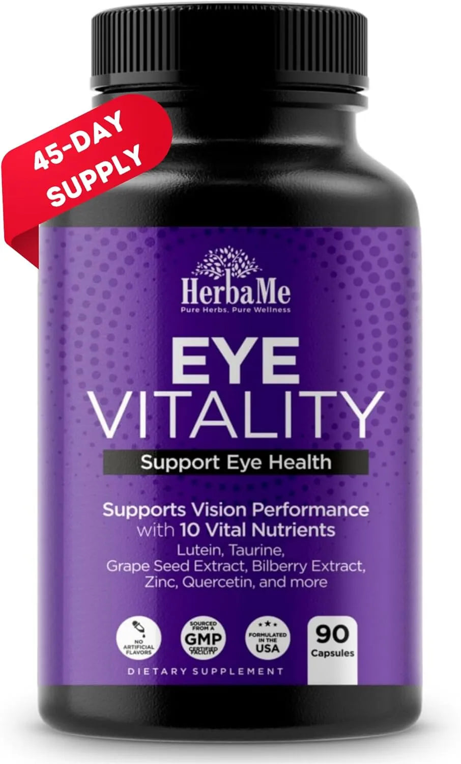HERBAME - HerbaMe Eye Vitamins with Lutein 90 Capsulas - The Red Vitamin MX - Suplementos Alimenticios - {{ shop.shopifyCountryName }}