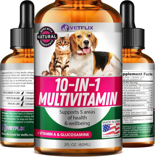 VETFLIX - Vetflix 10-in-1 Essential Multivitamin Blend 60Ml. - The Red Vitamin MX - Multivitamínicos Para Perros - {{ shop.shopifyCountryName }}