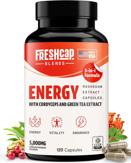 FRESHCAP - FreshCap 5-in-1 Energy with Cordyceps and Green Tea Extract 120 Capsulas - The Red Vitamin MX - Suplementos Alimenticios - {{ shop.shopifyCountryName }}