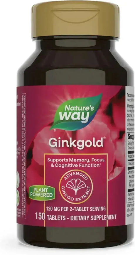 NATURE'S WAY - Nature's Way Ginkgold Advanced Ginkgo Extract 150 Tabletas - The Red Vitamin MX - Suplementos Alimenticios - {{ shop.shopifyCountryName }}