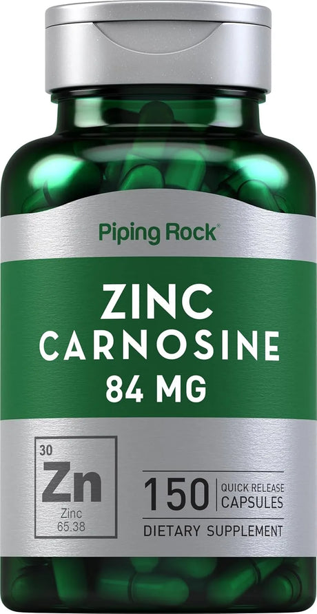 PIPING ROCK - Piping Rock Zinc Carnosine 84Mg. 150 Capsulas - The Red Vitamin MX - Suplementos Alimenticios - {{ shop.shopifyCountryName }}