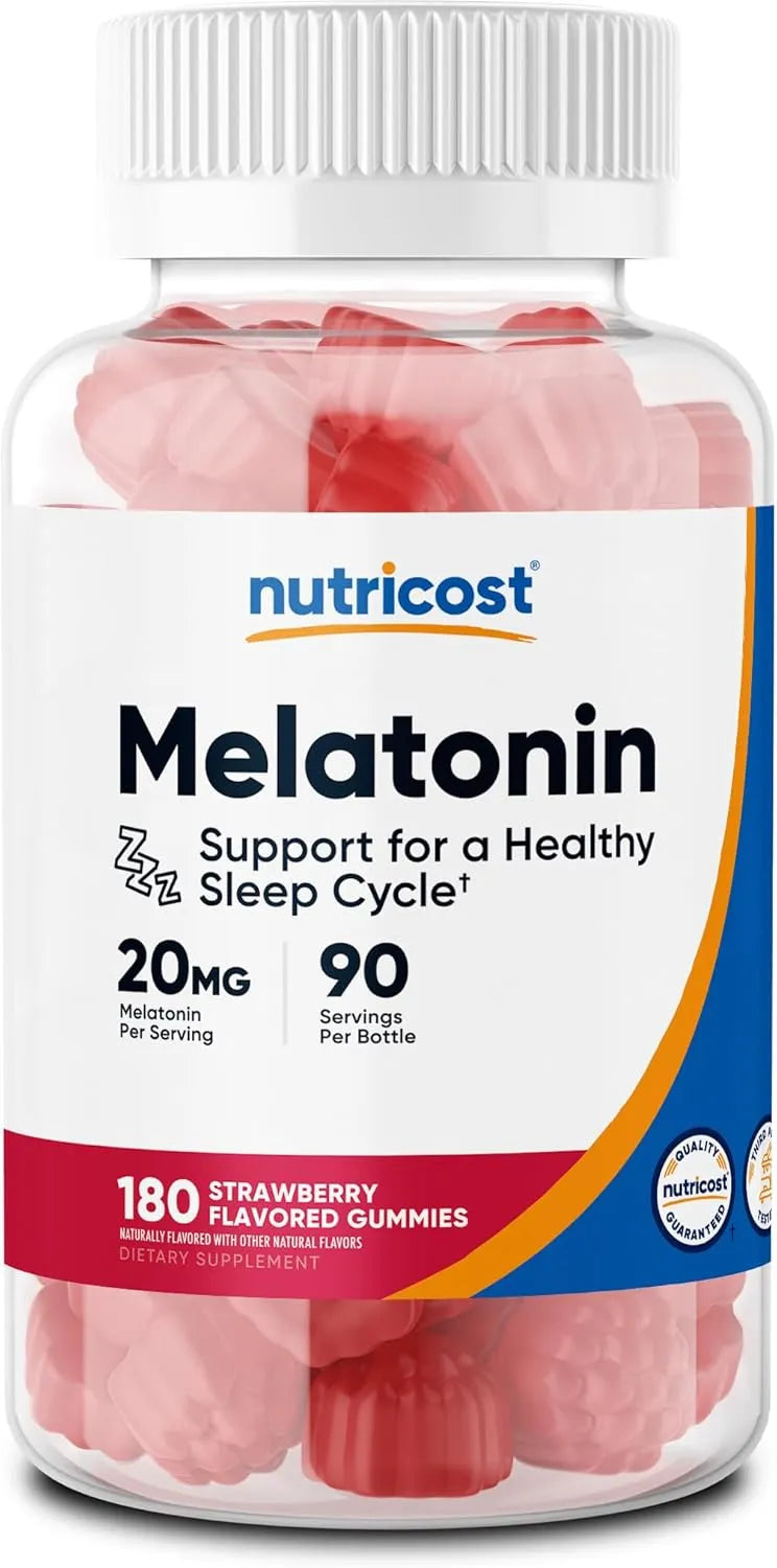 NUTRICOST - Nutricost Melatonin Gummies 20Mg. Strawberry Flavored 180 Gomitas - The Red Vitamin MX - Suplementos Alimenticios - {{ shop.shopifyCountryName }}
