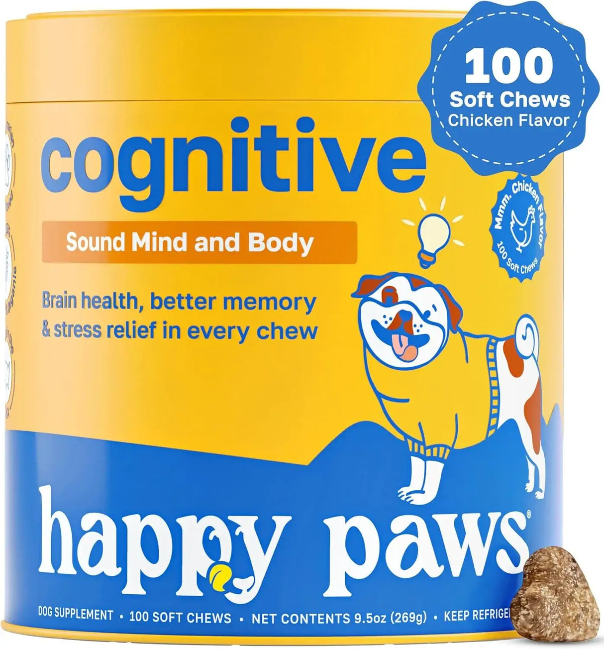 HAPPY PAWS - Happy Paws Cognitive Supplement for Dogs 100 Masticables - The Red Vitamin MX - Multivitamínicos Para Perros - {{ shop.shopifyCountryName }}