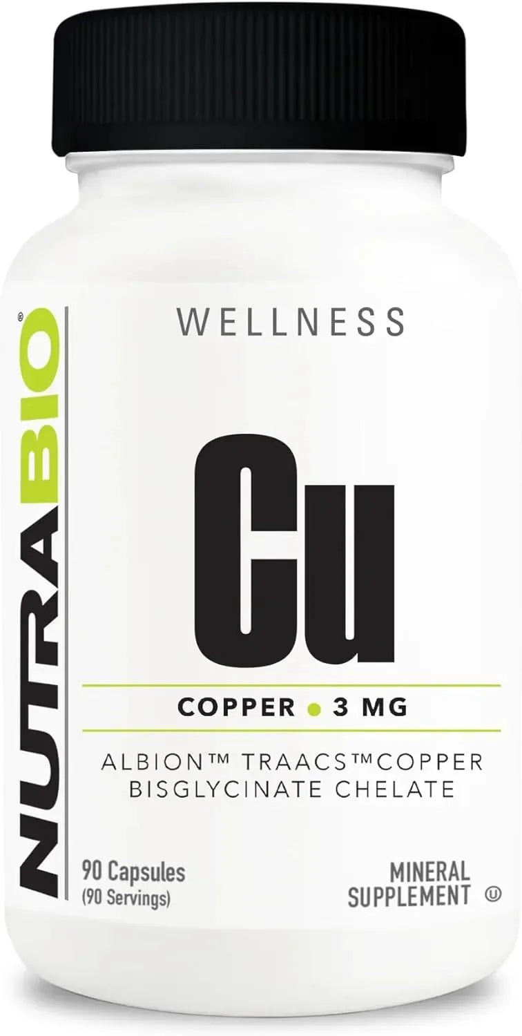 NUTRABIO - NutraBio Copper Chelate 3Mg. 90 Capsulas - The Red Vitamin MX - Suplementos Alimenticios - {{ shop.shopifyCountryName }}