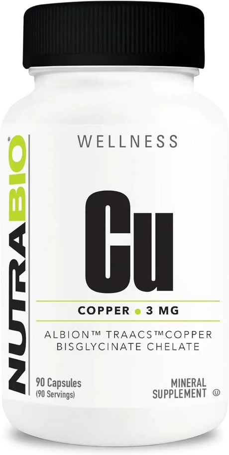 NUTRABIO - NutraBio Copper Chelate 3Mg. 90 Capsulas - The Red Vitamin MX - Suplementos Alimenticios - {{ shop.shopifyCountryName }}