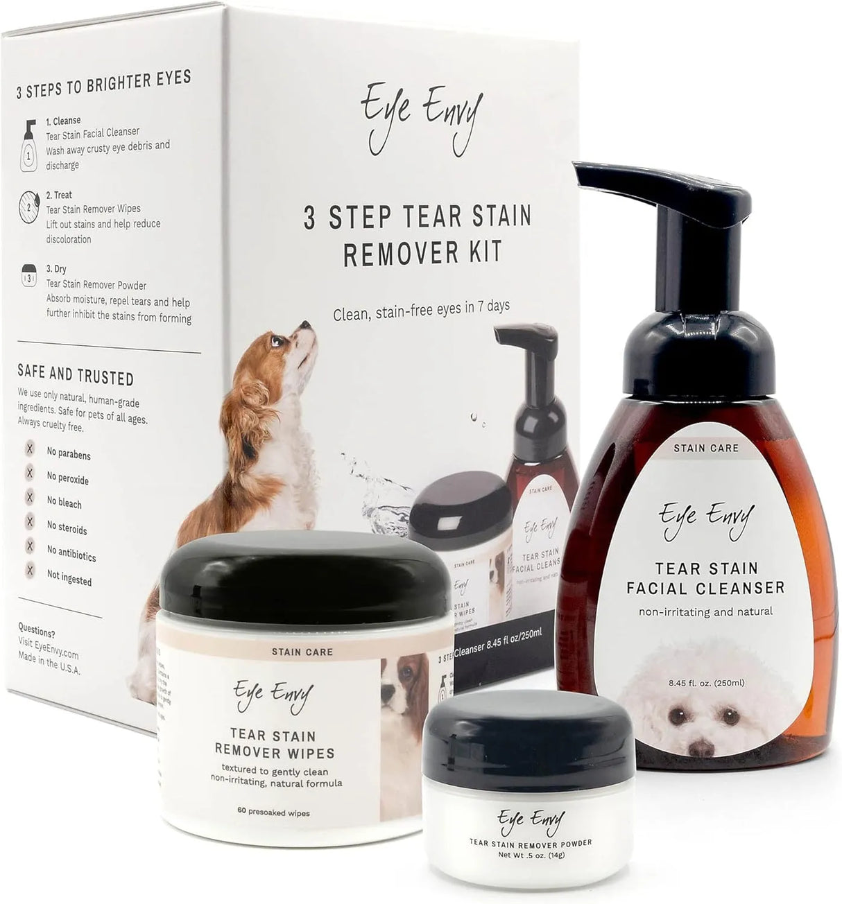 EYE ENVY - Eye Envy 3 Step Tear Stain Remover Kit for Dogs - The Red Vitamin MX - Cuidado De Los Ojos De Los Perros - {{ shop.shopifyCountryName }}