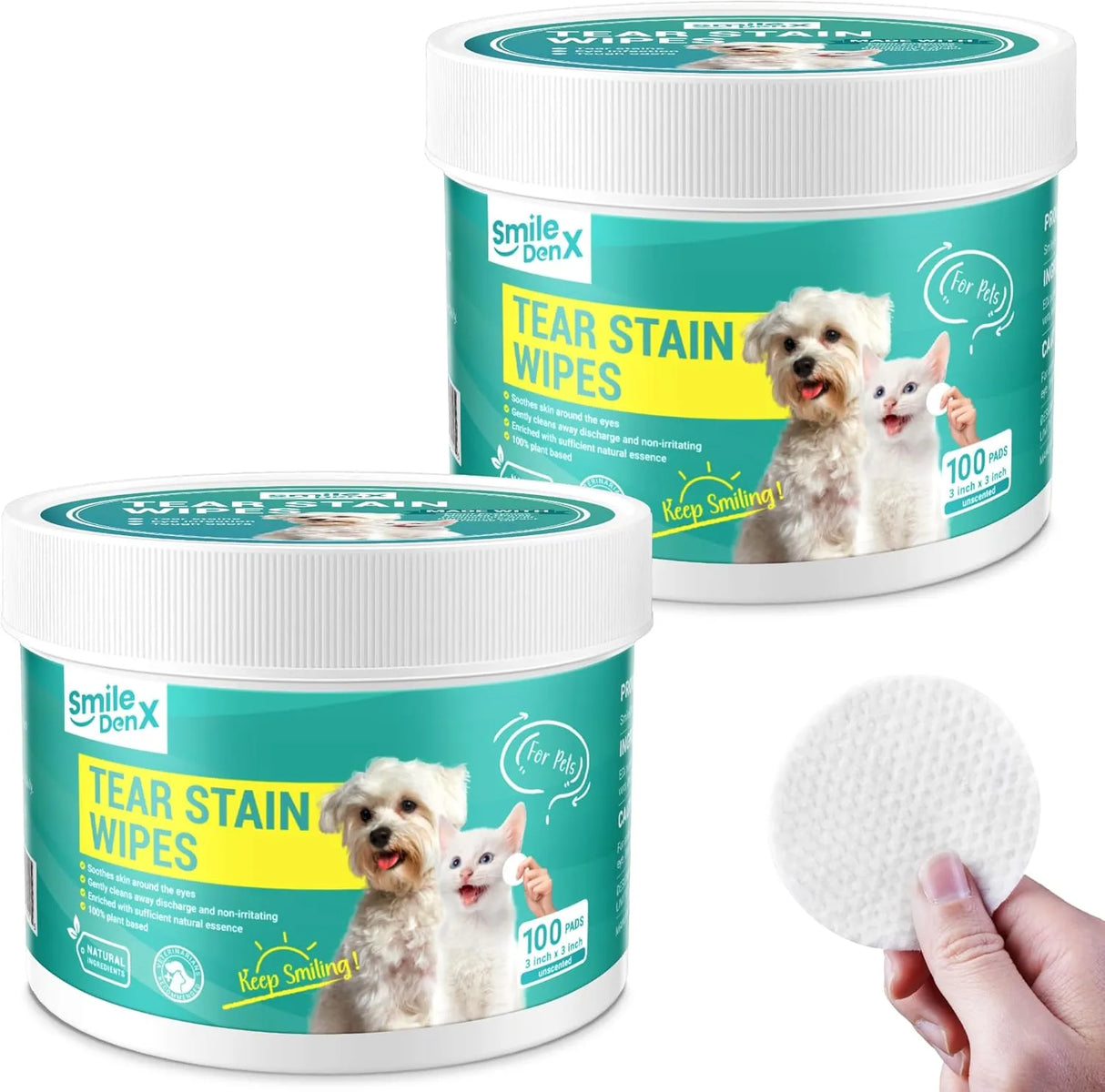 SMILEDENX - SmileDenX Dog Eye Wipes Unscent 100 Toallitas 2 Pack - The Red Vitamin MX - Cuidado De Los Ojos De Los Perros - {{ shop.shopifyCountryName }}