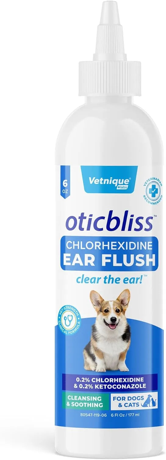 VETNIQUE - Vetnique Oticbliss Ear Flush Medicated Dog Ear Infection Treatment 6 Fl.Oz. - The Red Vitamin MX - Cuidado Del Oído De Perros - {{ shop.shopifyCountryName }}