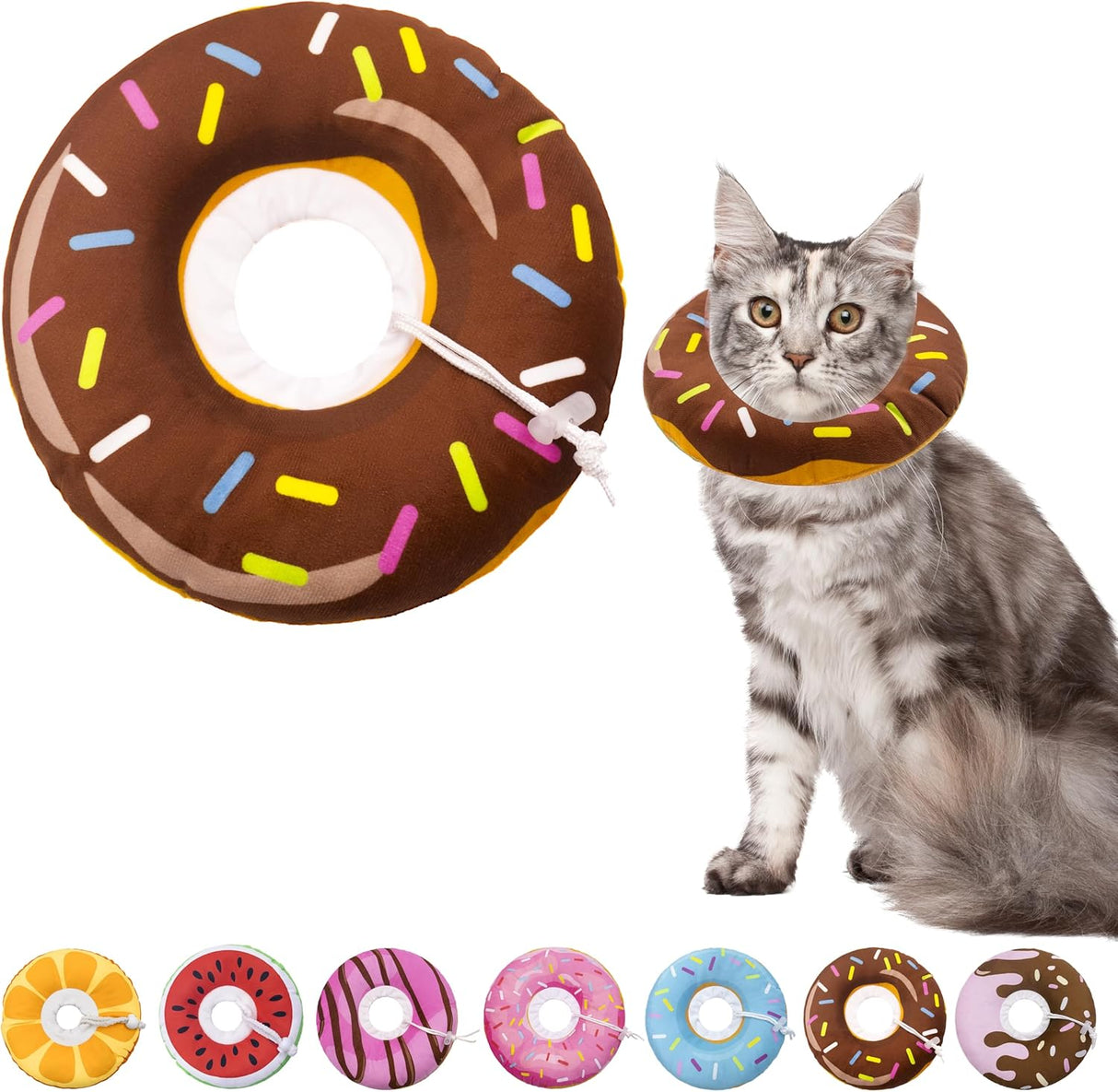 Seyezo Cat Cone Collar Soft Donut Brown Medium