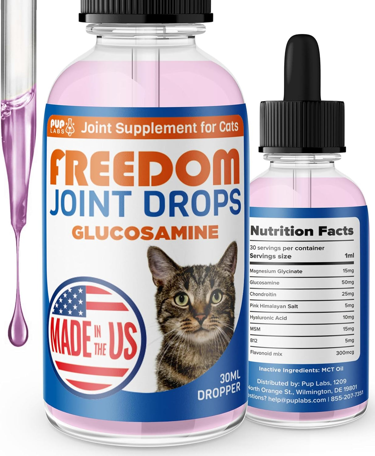 Pup Labs Freedom Joint Drops for Cats 30Ml.