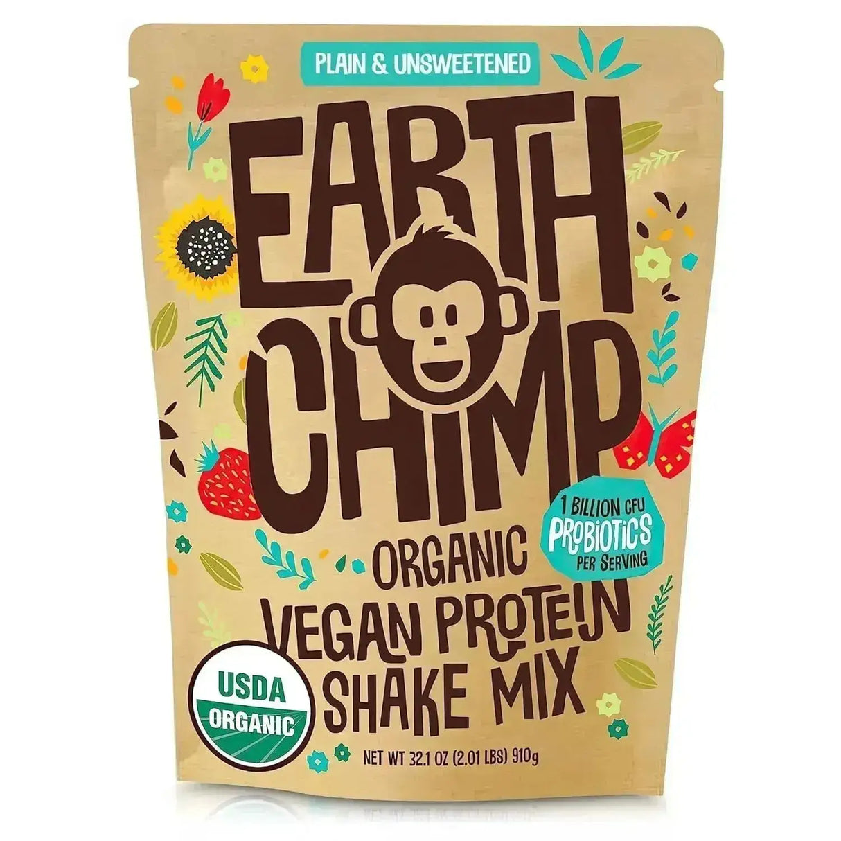 EARTHCHIMP - EarthChimp Organic Vegan Protein Powder 26 Servicios Plain & Unsweetened 910Gr. - The Red Vitamin MX - Suplementos Alimenticios - {{ shop.shopifyCountryName }}
