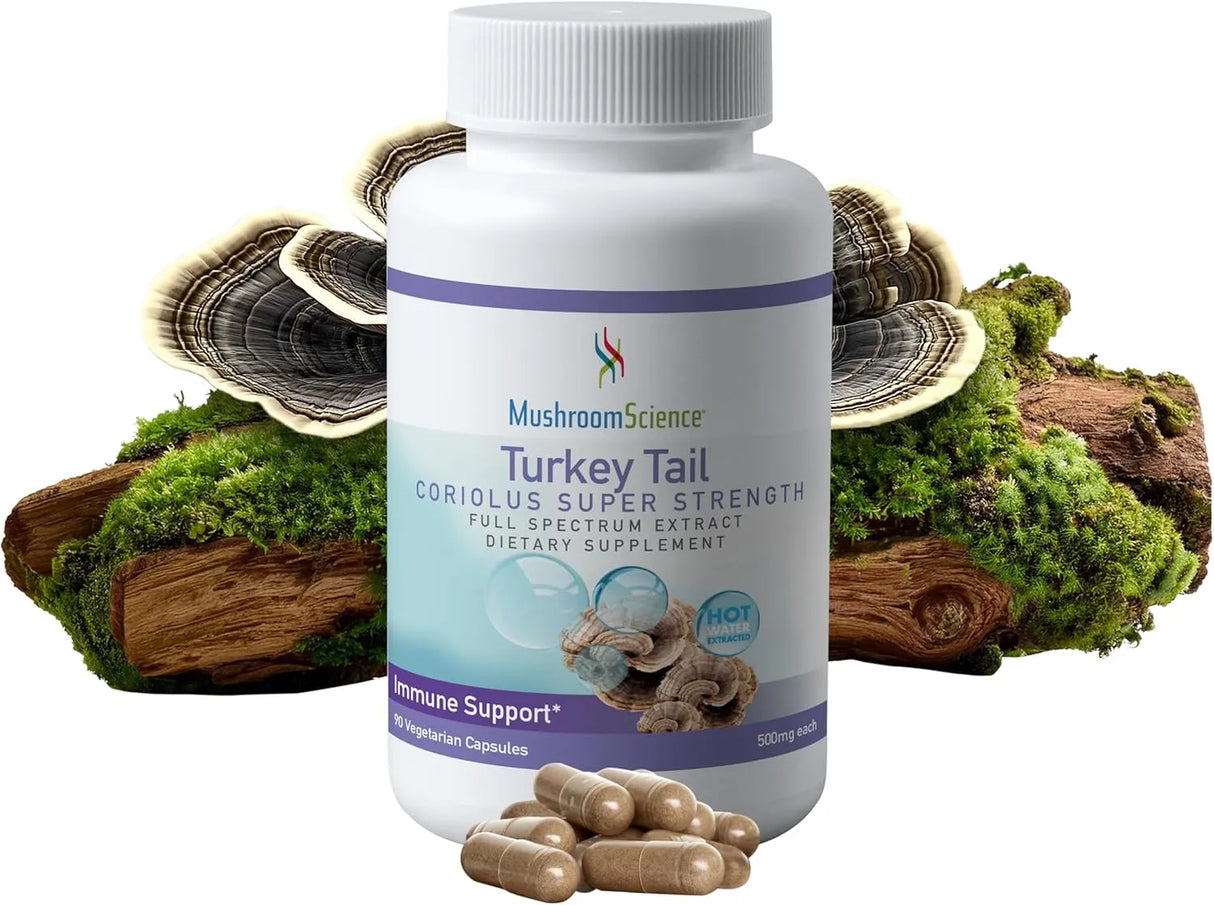 MUSHROOMSCIENCE - MushroomScience Turkey Tail Mushroom 90 Capsulas - The Red Vitamin MX - Suplementos Alimenticios - {{ shop.shopifyCountryName }}