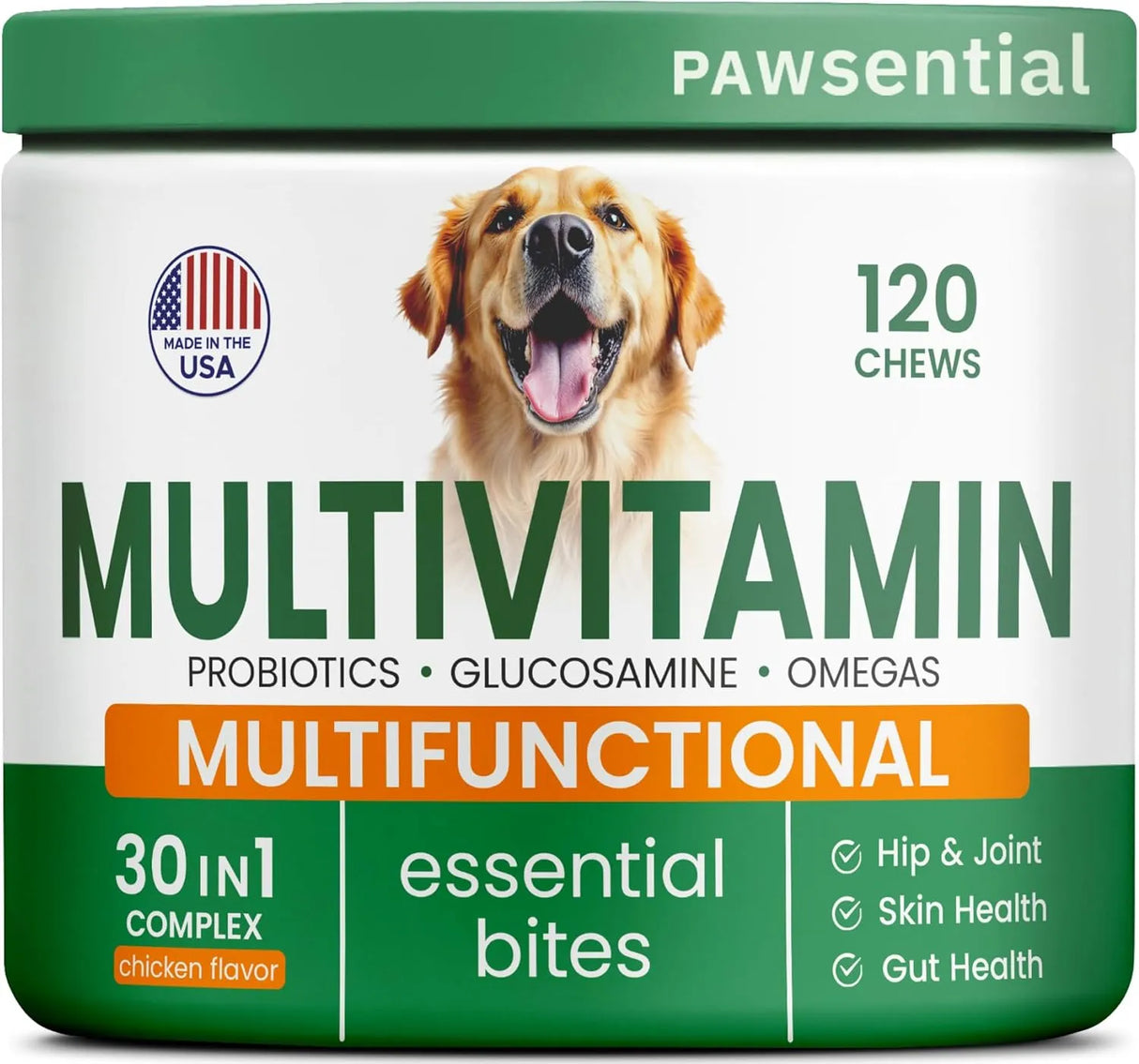 PAWSENTIAL - Pawsential Chewable Multivitamins + Probiotics, Omega 120 Masticables - The Red Vitamin MX - Multivitamínicos Para Perros - {{ shop.shopifyCountryName }}