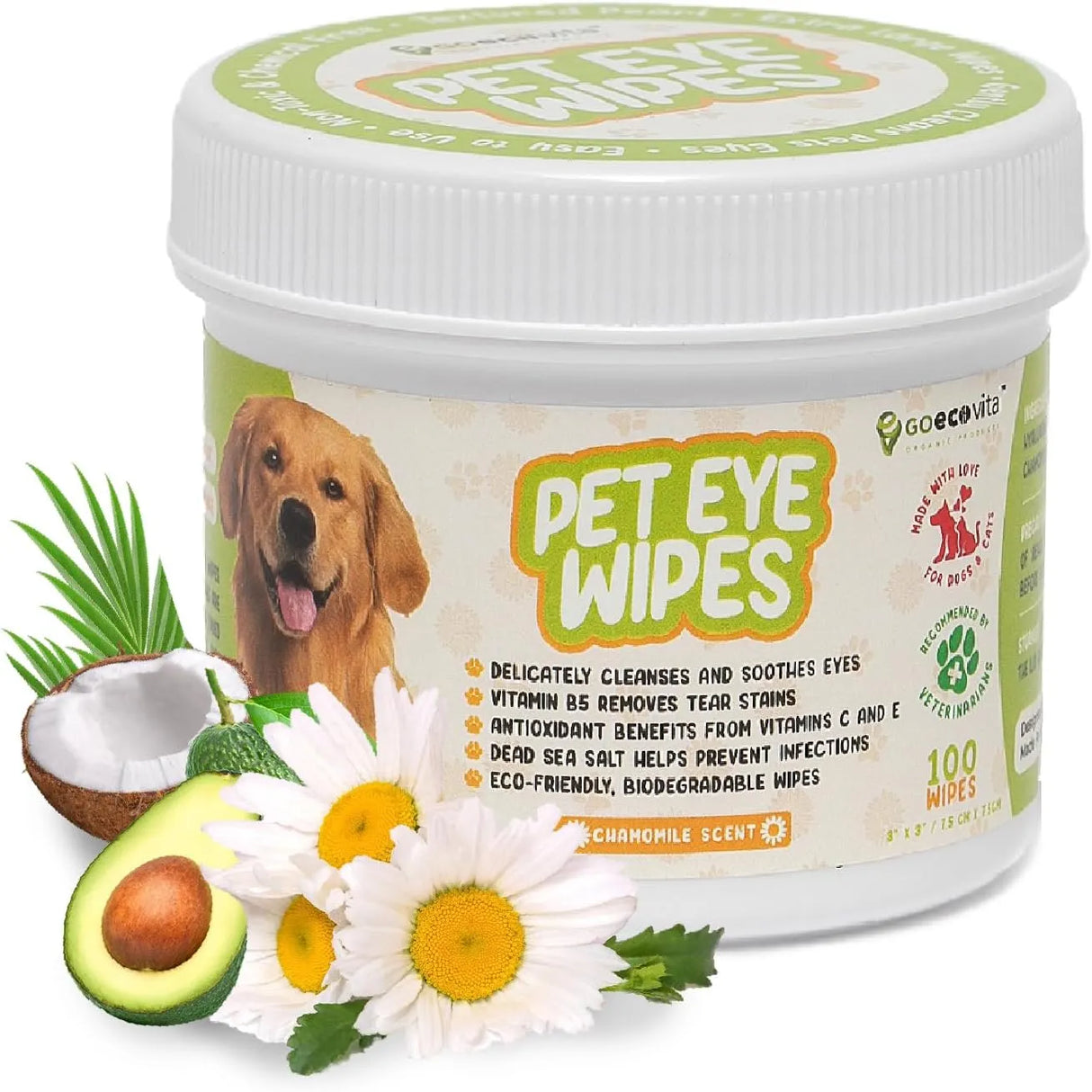 GOECOVITA - GoEcoVita Pet Eye Wipes for Dogs & Cats 100 Toallitas - The Red Vitamin MX - Cuidado De Los Ojos De Los Perros - {{ shop.shopifyCountryName }}