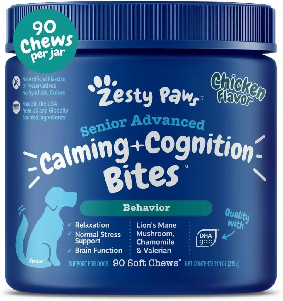 ZESTY PAWS - Zesty Paws Senior Advanced Calming & Cognition Soft Chews for Dogs 90 Masticables - The Red Vitamin MX - Relajantes Para Perros - {{ shop.shopifyCountryName }}