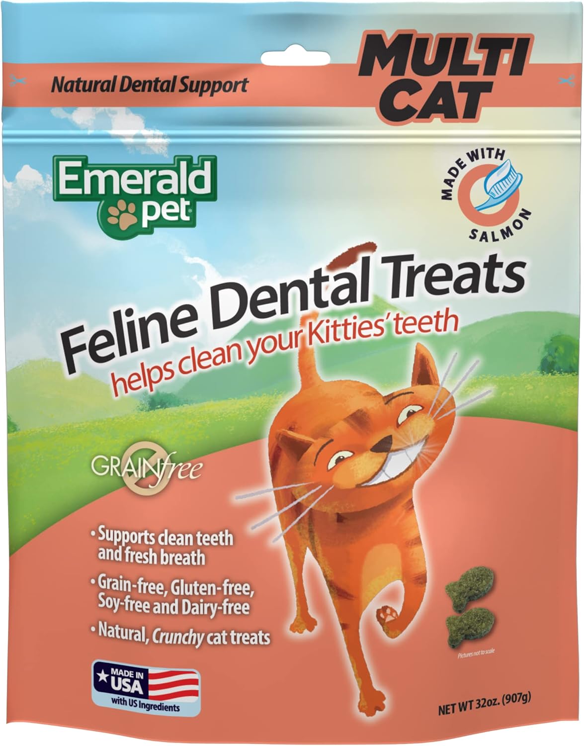 Emerald Pet Feline Dental Treats Salmon 907Gr.