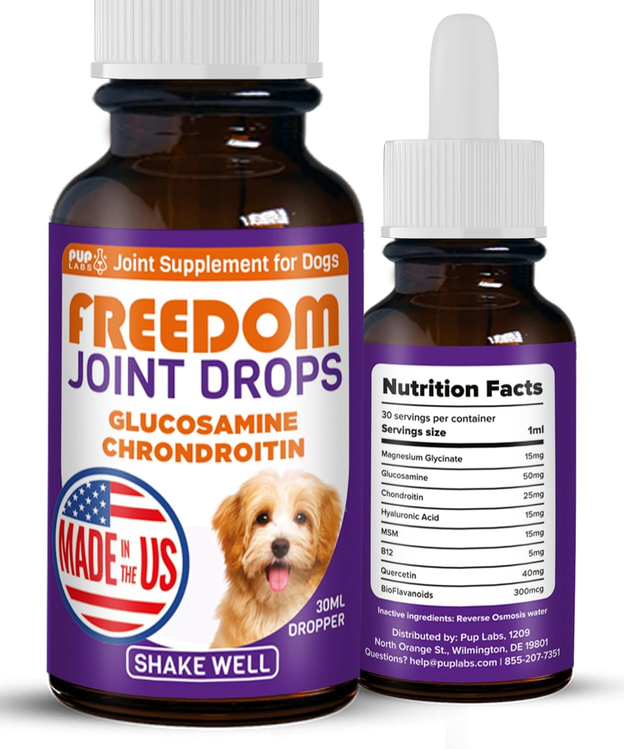 Pup Labs Freedom Joint Drops for Dogs 30Ml.