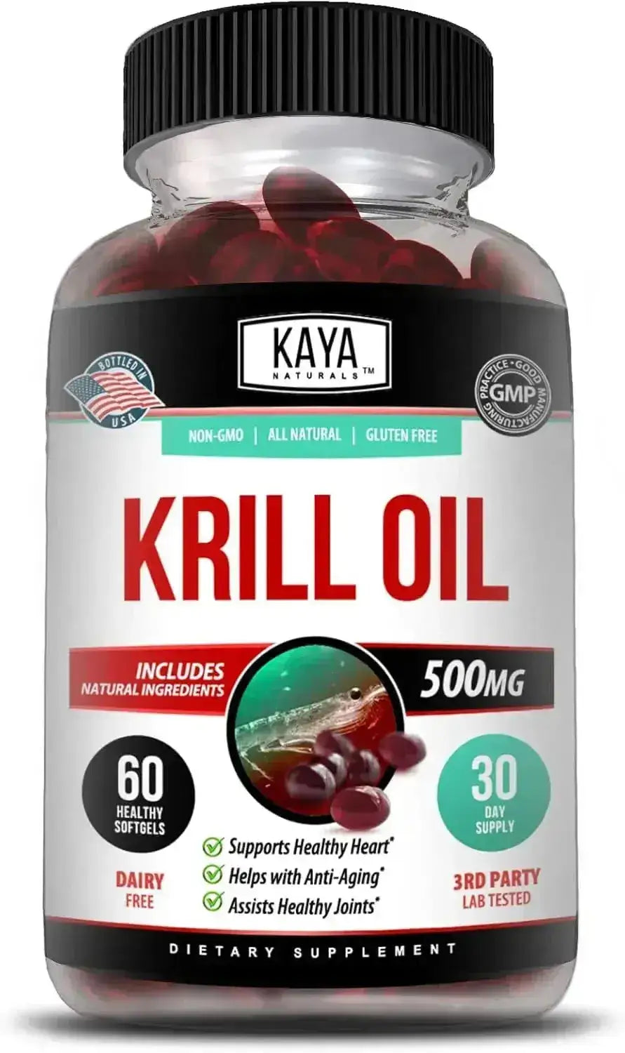 KAYA NATURALS - Kaya Naturals Antarctic Krill Oil 500Mg. 60 Capsulas Blandas - The Red Vitamin MX - Suplementos Alimenticios - {{ shop.shopifyCountryName }}