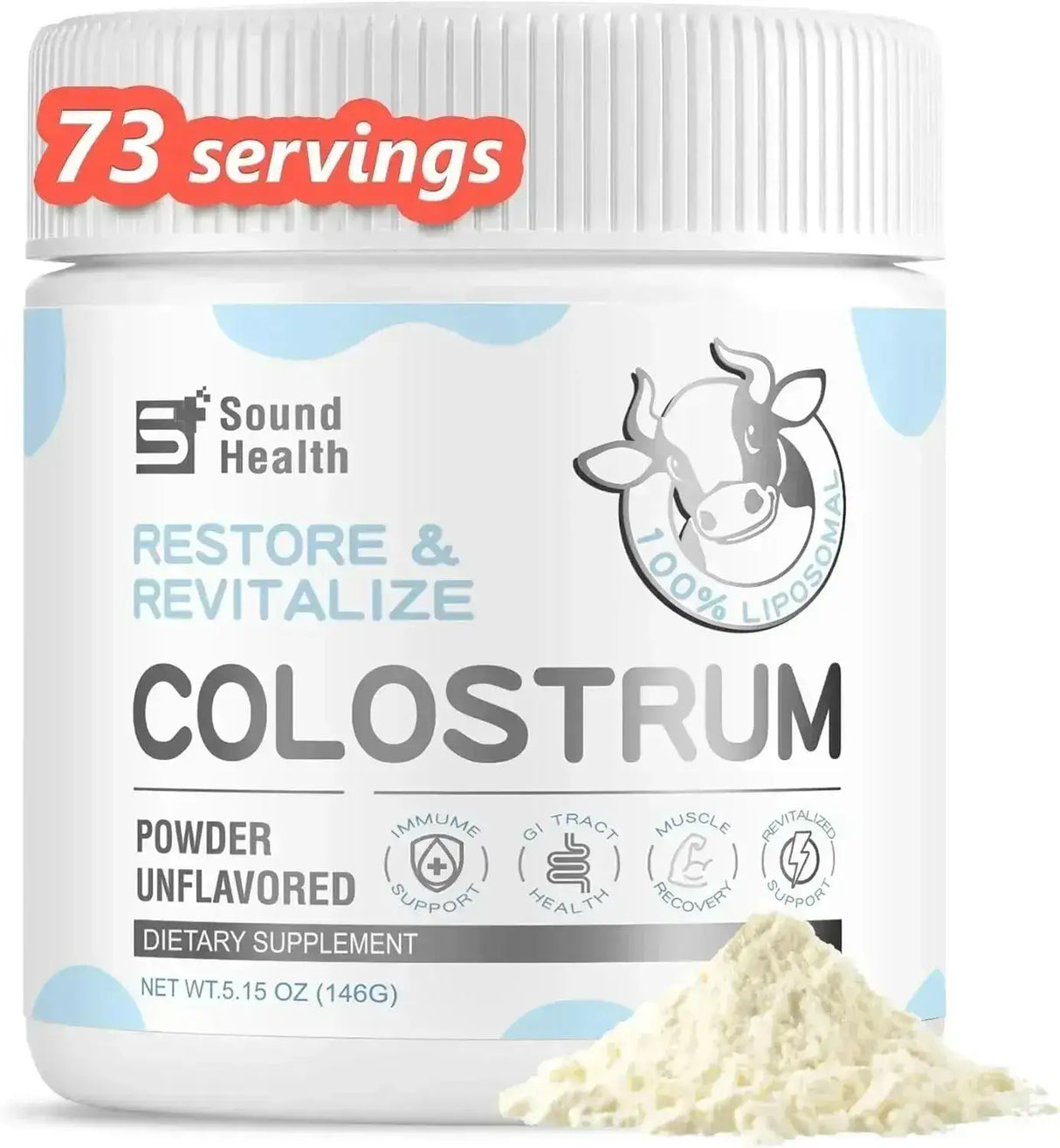 SOUND HEALTH - Sound Health Colostrum Supplement Powder Unflavored 73 Servicios 146Gr. - The Red Vitamin MX - Suplementos Alimenticios - {{ shop.shopifyCountryName }}
